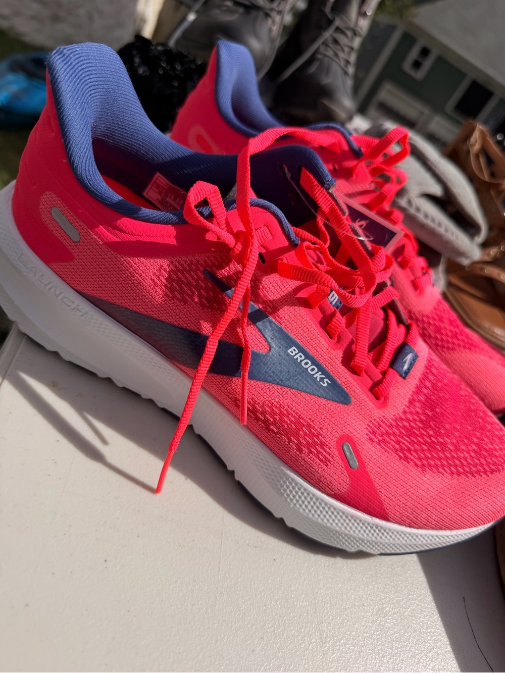 Brooks Women's Coral and Navy Performance Running Shoes